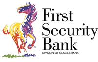 First Security Bank - Division of Glacier Bank multi-colored horse logo